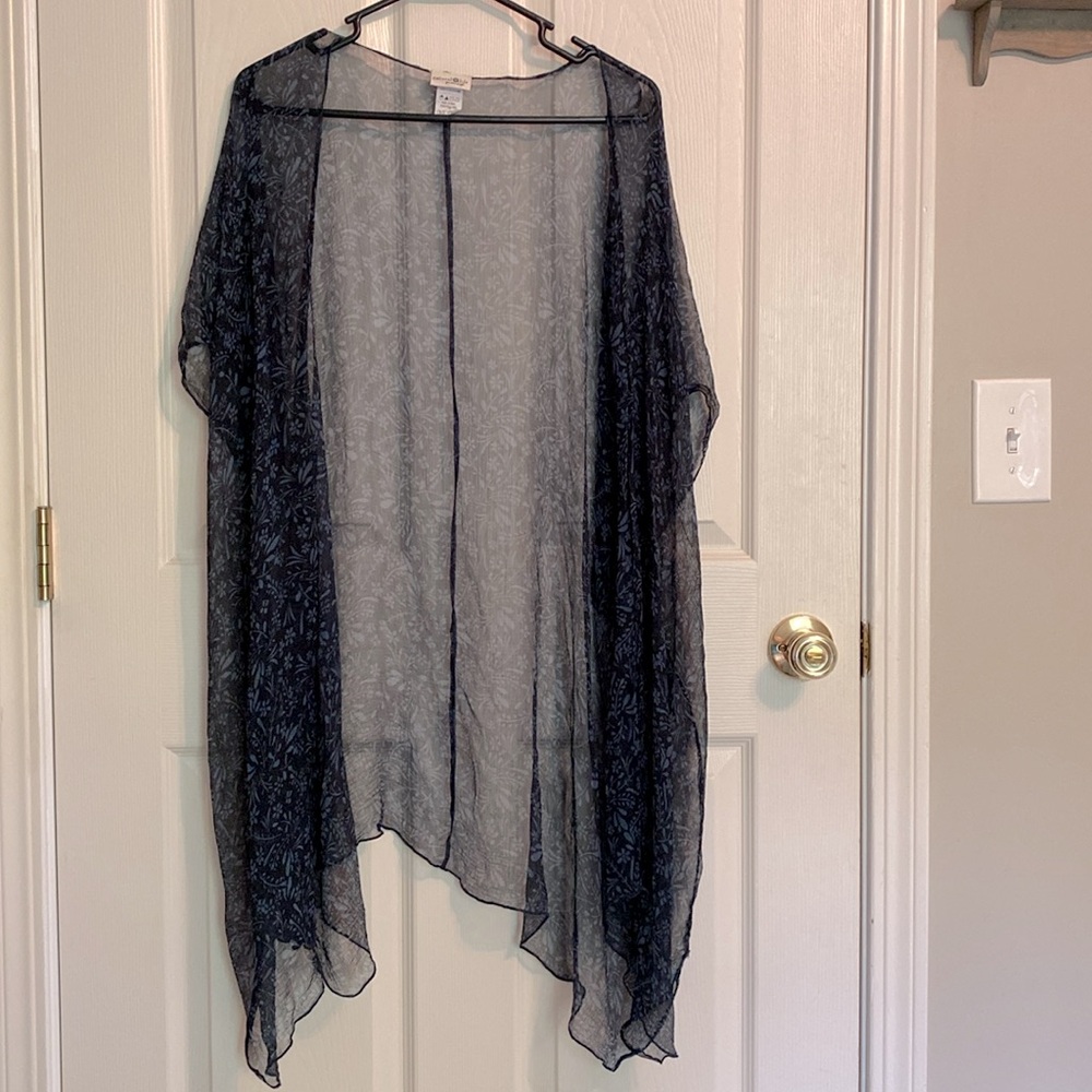 Natural Life sheer lightweight flowy kimono duster cover up one size
